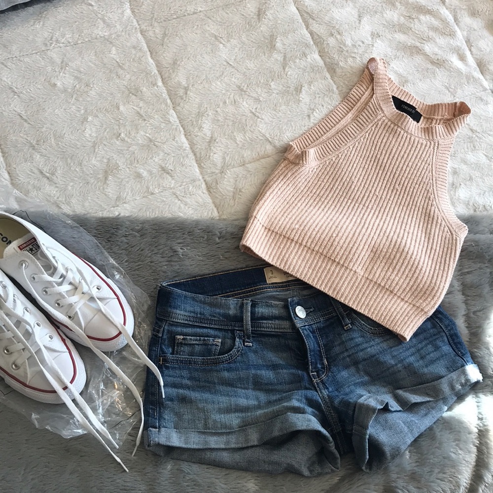 Cropped sweater tank top